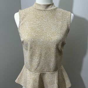 Banana Republic Beige Textured Peplum Blouse
